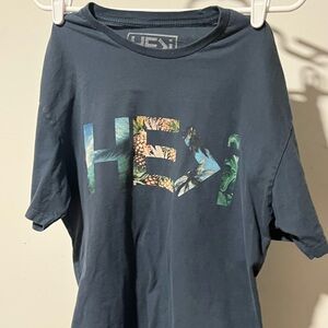 Blue HE>I T-Shirt with Tropical Print